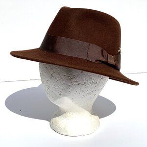 Vintage Men’s Makins Felt Fedora Barney’s New York, Chocolate Brown, Size Large
